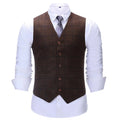 Men's Army Green Vest Plaid Soft Wool Brown Jacket Casual Gentleman Tweed Business Waistcoat For Groosmen Best Man For Wedding