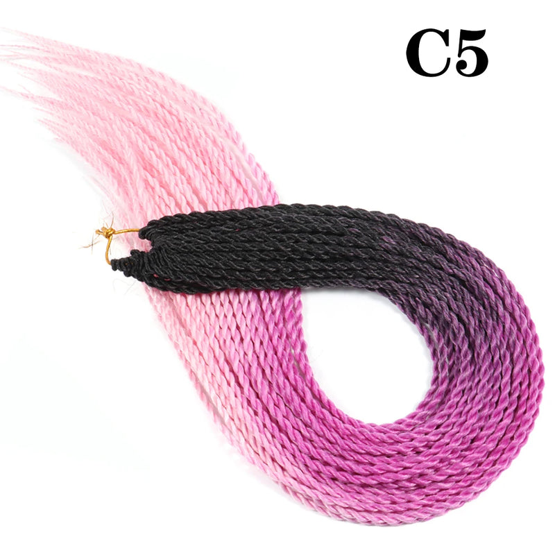 AZIR Senegalese Twist Hair Crochet Braids 24 inch 30 Roots/pack Synthetic Crochet Hair Senegalese Braids Twist Hair for Braids