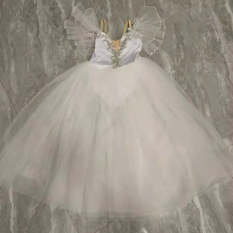 White Ballet Dress Long Romantic Ballet Tutu Professional Ballet Swan Lake Ballerine Femme Children Girls Fairy Ballet Costume