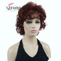 StrongBeauty Short Wig Soft Tousled Curls Blonde Highlights Full Synthetic Wigs COLOUR CHOICES