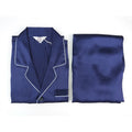 Men's 100% Real Silk Pajamas Set for Men Sleepwear Loungewear Long Sleeve Button Down PJ with Pocket Luxury 19 Momme
