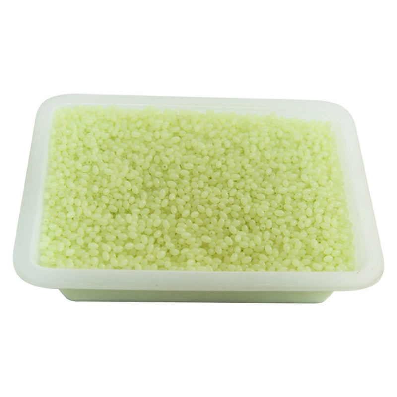 INFOF 100-500pcs/lot Soft Egg Beads Fishing Stop Luminous Oval Rubber Stopper Night Fly Fishing Accessories pesca