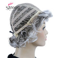 StrongBeauty Short Wig Soft Tousled Curls Blonde Highlights Full Synthetic Wigs COLOUR CHOICES