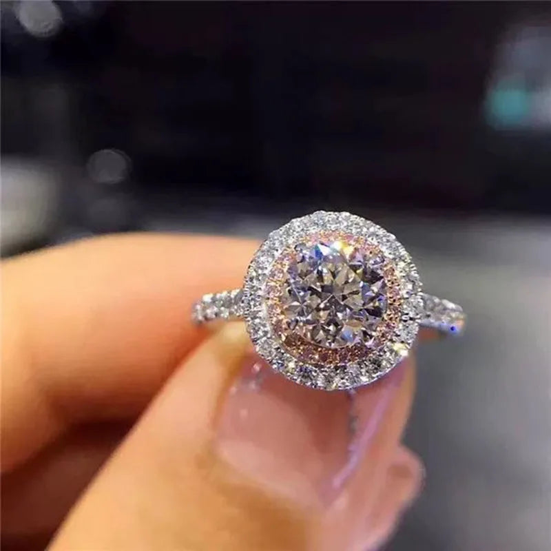 100% Real 18K Gold Ring for Women Natural AAA Moissanite Jewelry Gemstone Anillos De Bizuteria Tension - Visuel 6 | SAMAG
