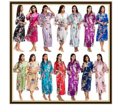 Half Sleeve Loose Style Woman Japanese Kimono Satin Silk | SAMAG