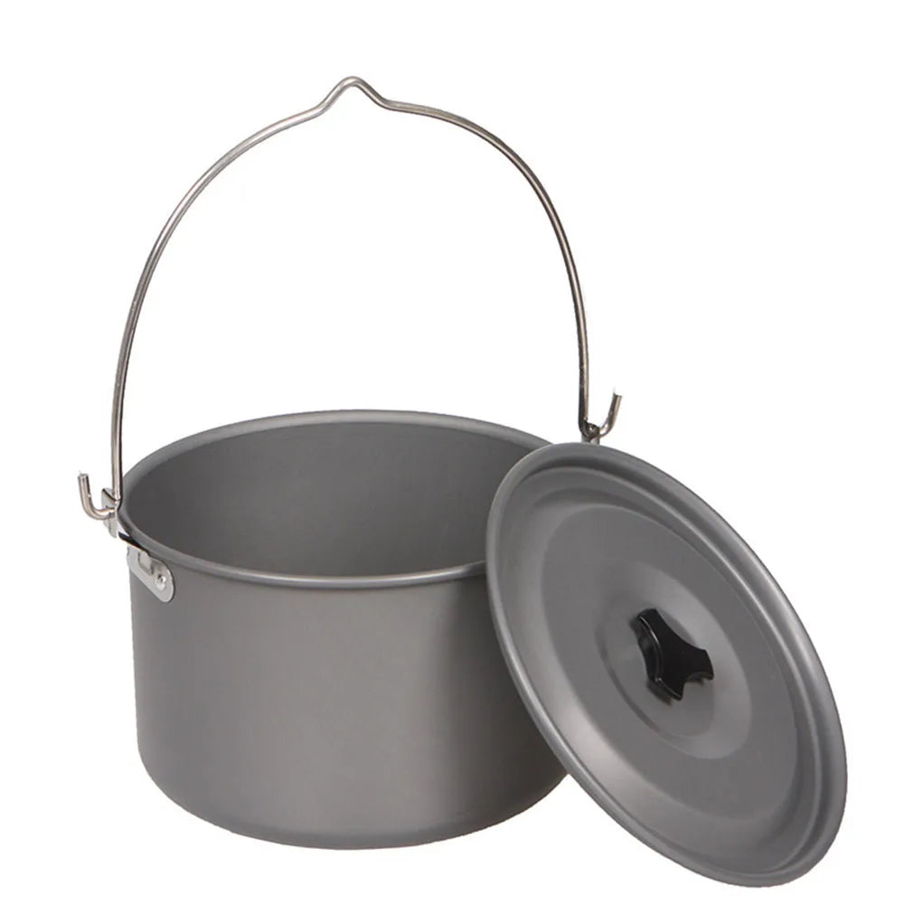 4.2L Camping Hanging Pot Ultralight Outdoor Single Pot Aluminium Alloy Camping Equipment Tools Picnic Hiking Cookware Utensils