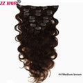 ZZHAIR Clip In 100% Human Remy Hair Extensions 16"-28" 8Pcs Set 100g-160g Full Head Body Wavy Natural