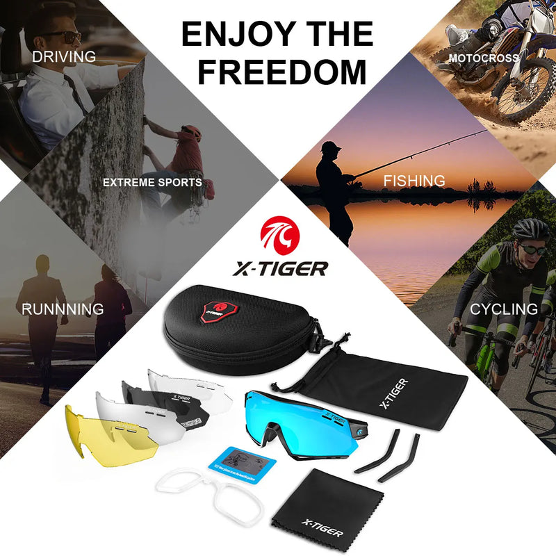 X - TIGER New Cycling Glasses MTB Bike Protection Eyewear - View 6 | SAMAG