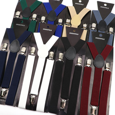 New Candy Color Adjustable Suspenders Elastic Leather Y - Back Braces Straps For Men Women Kids Pants Shirt Girl | SAMAG