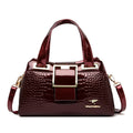 2 Layer Large Capacity Tote Bag Luxury Handbags Women Bags Designer Crocodile Pattern Ladies Boston Shoulder Bag High Quality