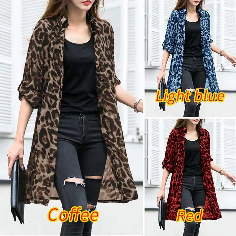 Fashion Leopard Print Cardigans Women's Summer Cover - Up - View 5 | SAMAG