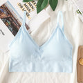 Women's Crop Top Ribbed Tube Top U-Back Comfort Bra Streetwear Camis Sexy Lingerie Seamless Underwear Sports Tank Bralette M-XL
