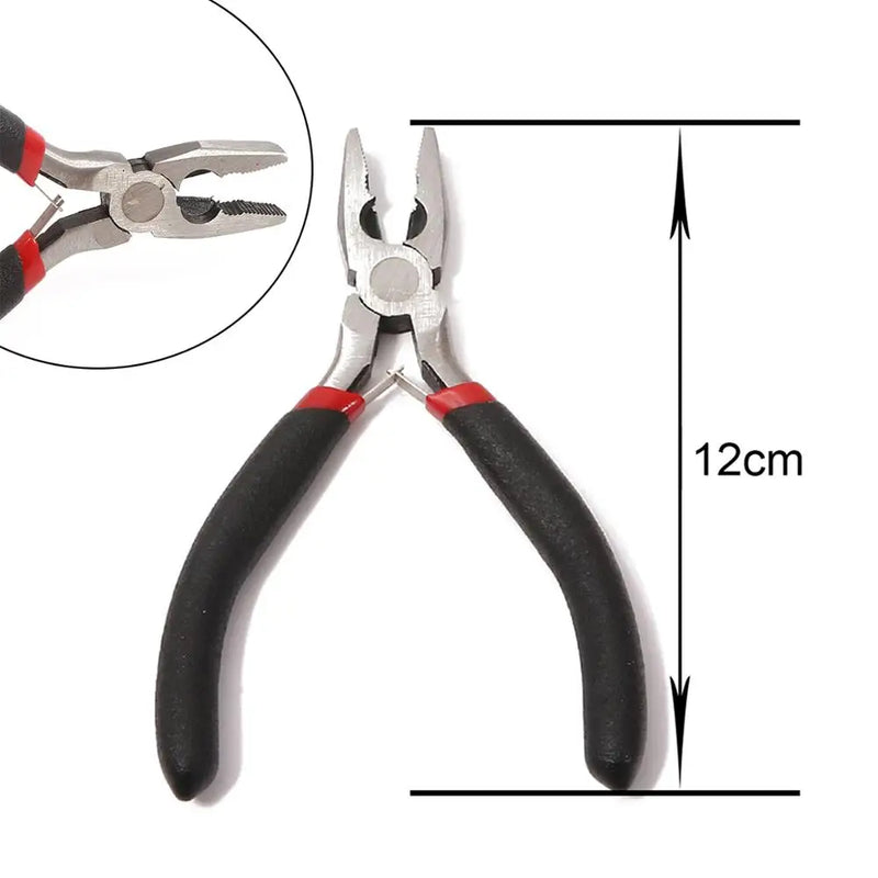 Mini Pliers Tools Set for Jewelry Making Beading round Flat Long Needle Nose Cutting Wire Complete Beading Jewelry Equipment Kit