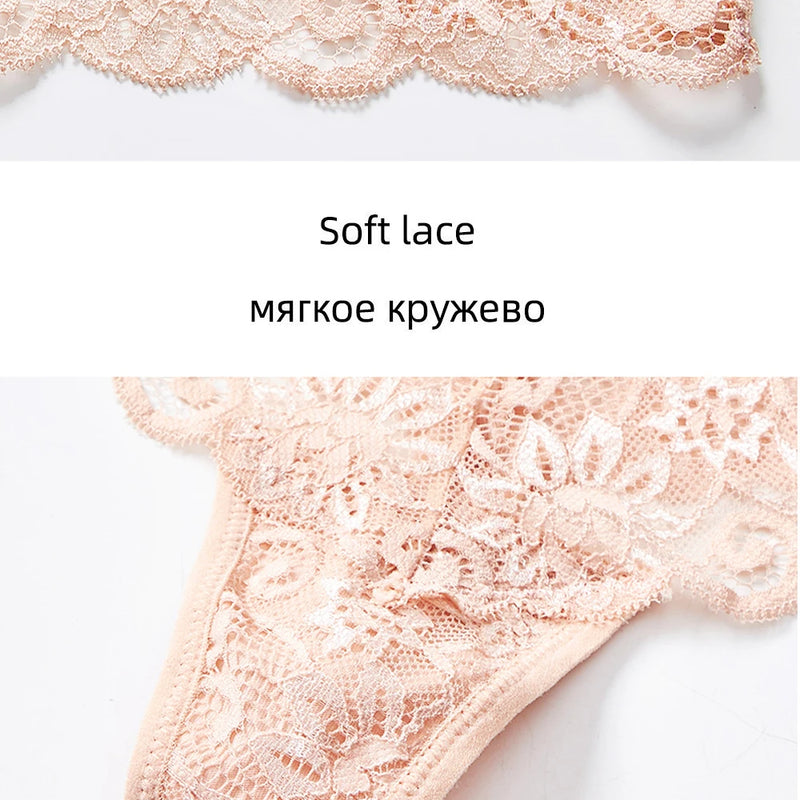 3pcs Sexy Underwear Woman Thongs Panties Lace G-String T-back Female Underwear Sexy Lace Thongs Underpants Panties For Woman
