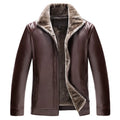 Winter Men's Leather Plus Velvet Thick Fur One Lapel Leather Jacket Warm Casual Slim Smart Mens Leather Jacket Male Winter Coats
