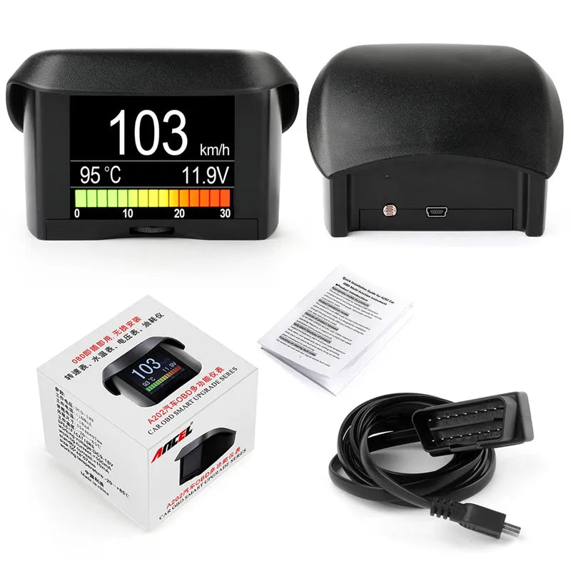 ANCEL A202 On-board Computer Car Digital Computer Display Speed Fuel Consumption Temperature Gauge OBD2 Automobile Scanner
