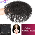 XIYUE Natural Black Brown Hair Topper With Bangs Clip In Hair Extensions Hairpieces Heat Resistant Fiber For Women