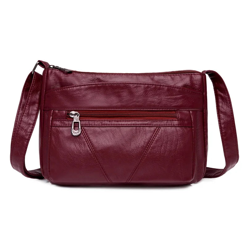 Fashion All-match Solid Color Messenger Bag High Capacity Womens Shoulder Bags 2021 New High Quality Pu Leather Women Handbag