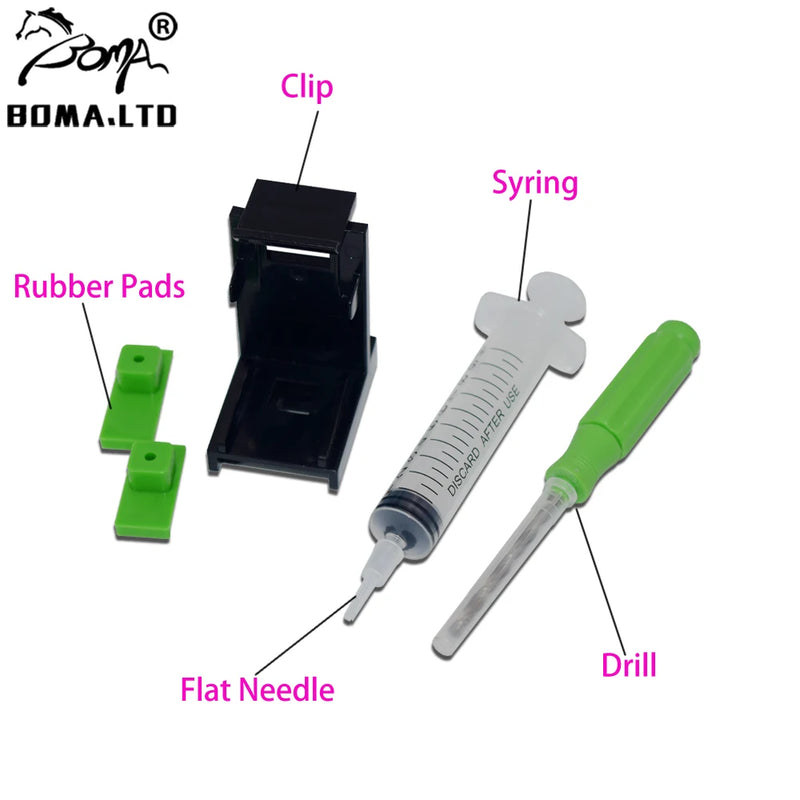 Ink Refill Cartridge Clip Rubber Pads Tool Kit Clamp For Canon PG40 PG41 PG510 PG511 PG545 PG445 CL446 PG245 CL246