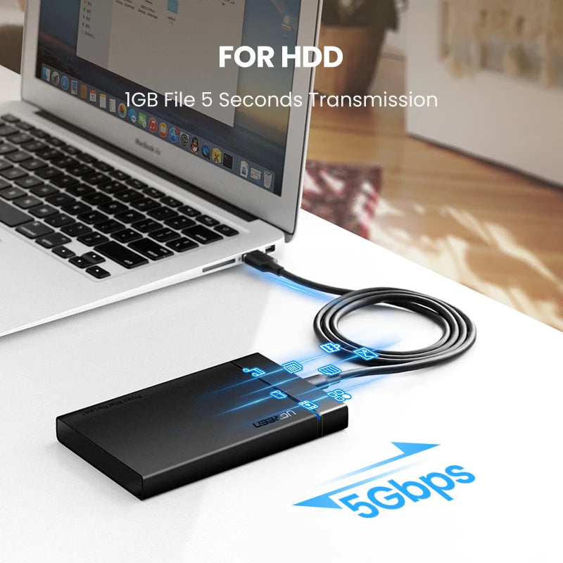 UGREEN USB C Cable 5Gbps USB3.0 A to USB C for iPhone 17 16 15 iPad Samsung S25 S24 for Switch M2 SSD NVME USB3.0 Data 18W Cable