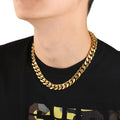 Hiphop Heavy Cuban Link Chains Necklaces Male Gold Color Stainless Steel Long Neck Necklace For Men Women Jewelry 2023 Collares