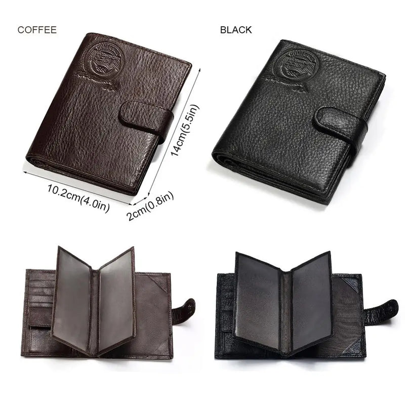 KAVIS Genuine Leather Wallet Men Passport Holder Coin Purse Magic Walet PORTFOLIO MAN Portomonee Mini Vallet Passport Cover