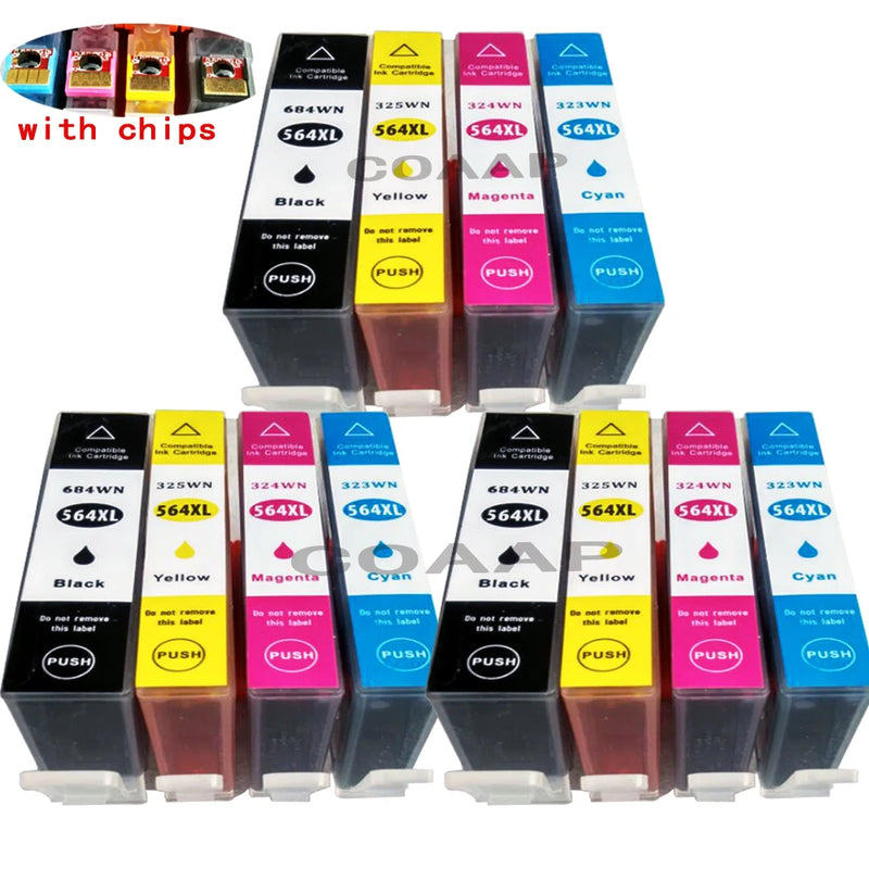 COAAP 564 Ink Cartridge Compatible HP564 HP 564XL For HP Photosmart 5510 5515 5520 5522 5525 6510 6520 7510 7515 7520 7525