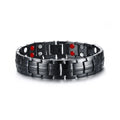 Black Bracelet Men Hand Chain Waterproof Health Germanium Magnetic Therapy Bracelet Male Benefits Stainless Steel Bracelets Mens