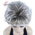 StrongBeauty Short Wig Soft Tousled Curls Blonde Highlights Full Synthetic Wigs COLOUR CHOICES
