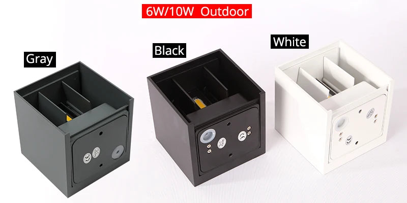 6W/10W LED Wall Light Outdoor Waterproof IP65 Porch Garden Wall Lamp & Indoor Bedroom Bedside Decoration Lighting Lamp Aluminum