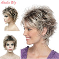 Women's Synthetic Wigs Short Straight Layered Pixie Cut Bloned Natura Wig Hair