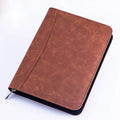 A5 Padfolio File Folder Document Bag with Calculator Zipper Fichario Binder Notebook Briefcase Executive Spiral 6 Ring Note Book