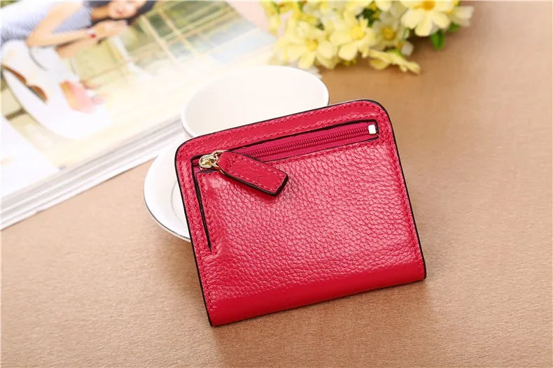 Fashion Split Leather Women Wallets Mini Purse Lady Small Leather Wallet with Coin Pocket