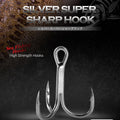 Hunthouse Treble Fishing Hook With Spoon 4# 6# 8# For Hard Lure 3X Strong 4pcs/lot Hight Carbon Steel Accessories