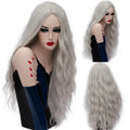 MSIWIGS 70CM Long Pink Wavy Wigs Cosplay Lolita Synthetic Women' s Blonde Wig 29 Colors Heat Resistant Hair