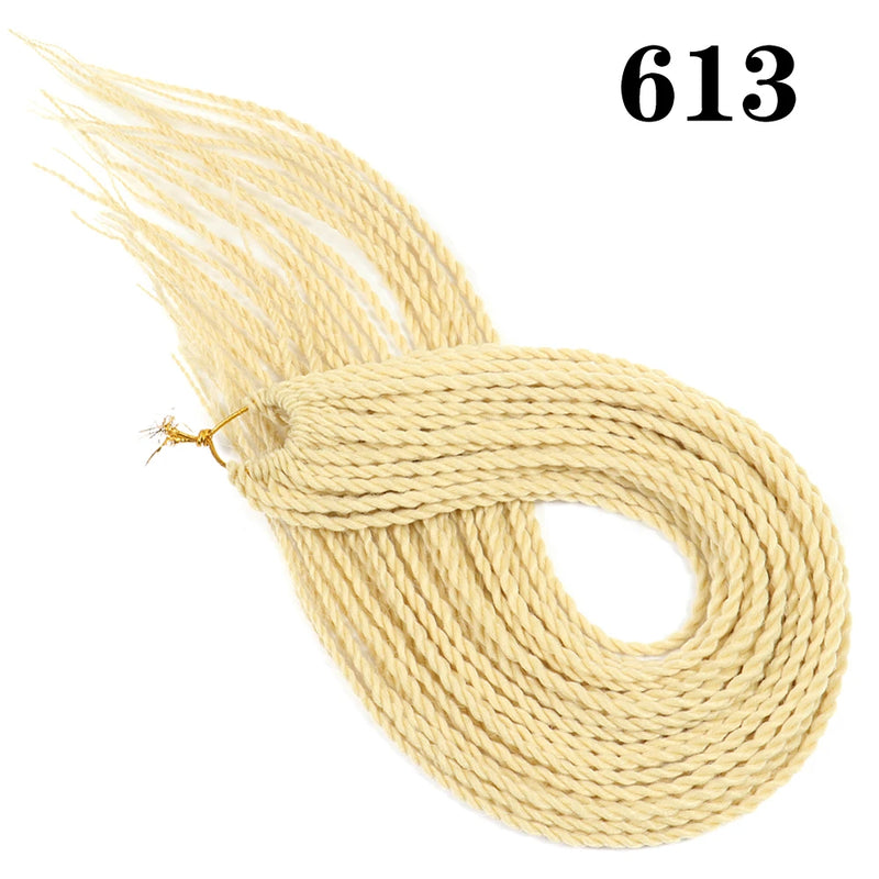 AZIR Senegalese Twist Hair Crochet Braids 24 inch 30 Roots/pack Synthetic Crochet Hair Senegalese Braids Twist Hair for Braids