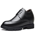 Men's Cowhide Elevator Men's Shoes Increased 12cm Business Formal Wear Leather Shoes Increased Brock High Heel Derby Men's Shoes
