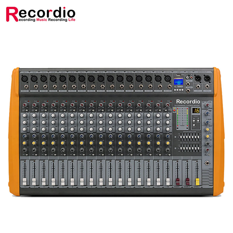 GAX-PM16 Professional 16-Channels Audio Mixer Powerful 7-band Equalization Audio Mixer With USB Switch For Karaoke Stage KTV