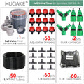 MUCIAKIE 5-50 Meters Ball Valve Timer Garden Watering System Irrigation Drip Kits Automatic Spray for Plants Adjustable Nozzles