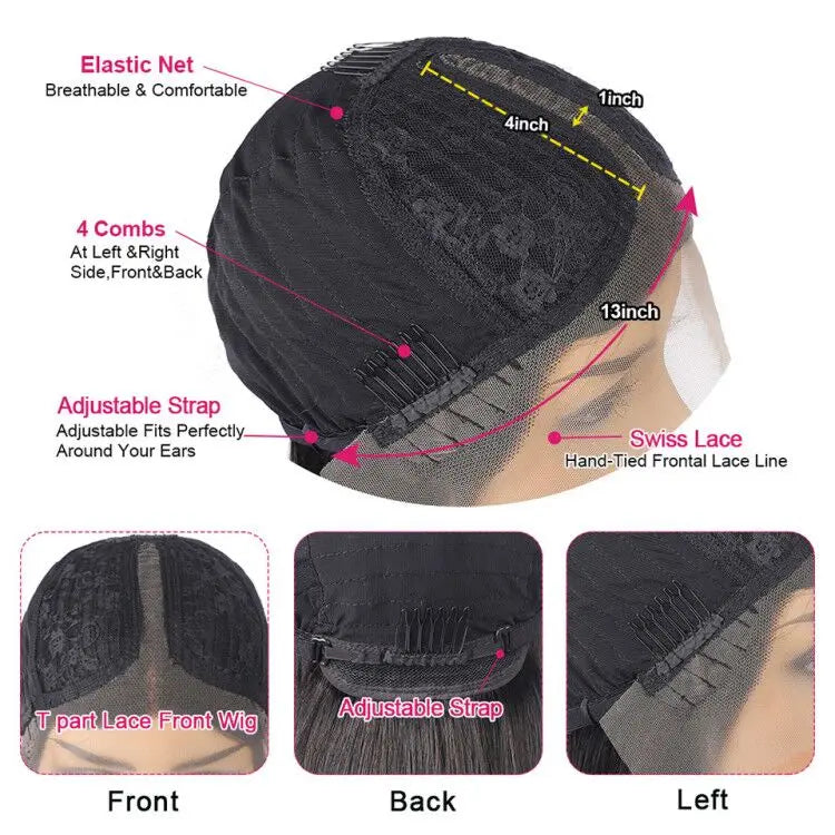 Honey Blonde Body Wave Lace Frontal Wig 27# Colored Pre Plucked 100% Human Hair Wigs Transparent Lace Closure Wig Human Hair