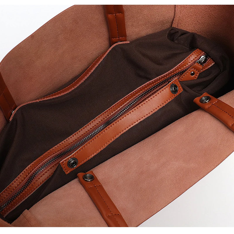 SC Luxury Brand Cow Leather Tote Bags Designer Cowhide Handbags Women Shoulder Bags Fashion Female Large Capacity Liner Bag