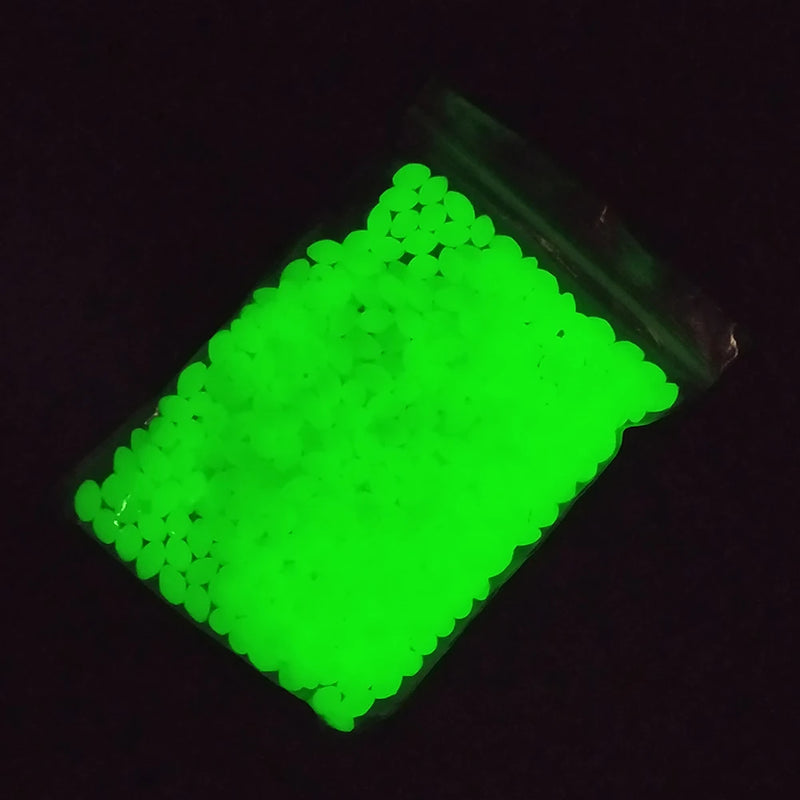 INFOF 100-500pcs/lot Soft Egg Beads Fishing Stop Luminous Oval Rubber Stopper Night Fly Fishing Accessories pesca
