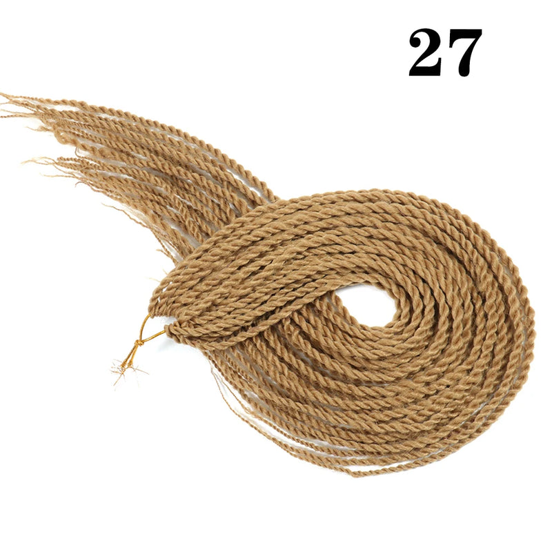 AZIR Senegalese Twist Hair Crochet Braids 24 inch 30 Roots/pack Synthetic Crochet Hair Senegalese Braids Twist Hair for Braids