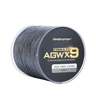 Angryfish 9 Strands Weaves Braided 500M/547YD Fishing Line Super Strong PE Line 15LB-70LB Braided Fishing Thread