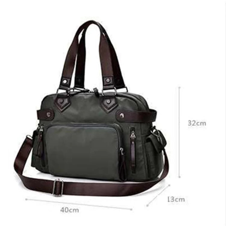 Men's Shoulder Bag Nylon Material British Casual Fashion School Style High Quality Multi-function Large Capacity Design