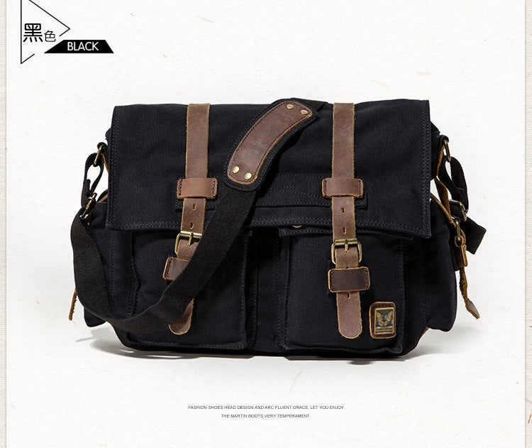I AM LEGEND Will Smith Canvas +Genuine leather Men Messenger Bag Canvas Shoulder Bag men Crossbody Bag Sling Casual Bag Satchel