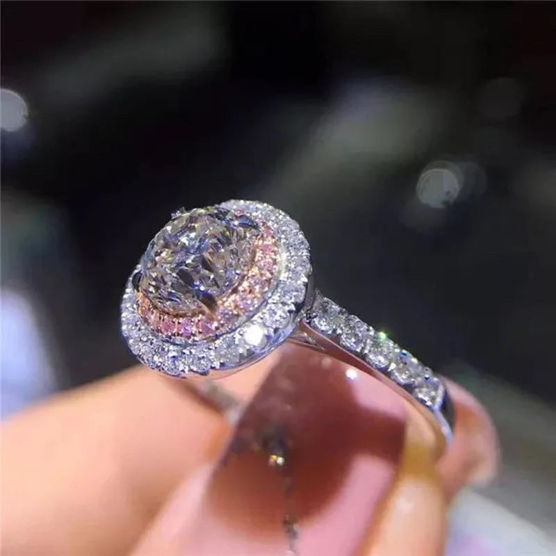 100% Real 18K Gold Ring for Women Natural AAA Moissanite Jewelry Gemstone Anillos De Bizuteria Tension - Visuel 5 | SAMAG