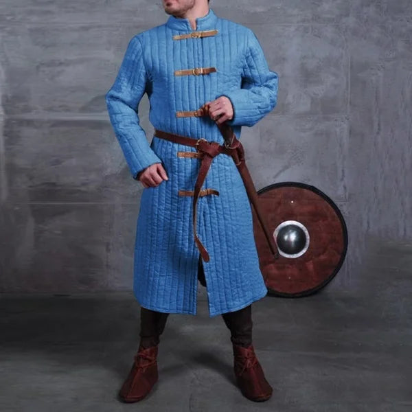 Men's Vintage Medieval Role Playing Jacket Halloween Steampunk Costume Uniform No Belt