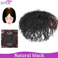 XIYUE Natural Black Brown Hair Topper With Bangs Clip In Hair Extensions Hairpieces Heat Resistant Fiber For Women