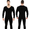 Men's Thermal Underwear Autumn Winter Long Johns Thermal Underwear Tops and Bottoms Set V-Neck Seamless Underwear for Man